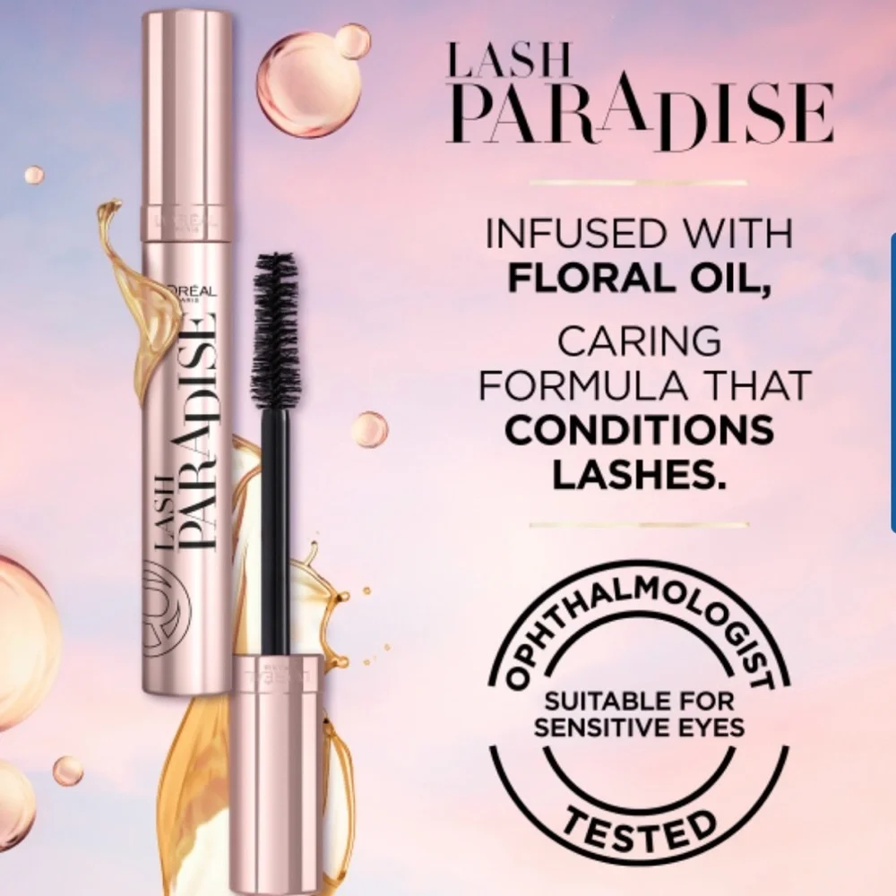 L'OREAL VOLUMINOUS LASH PARADISE Waterproof Mascara #200 BLACKEST BLACK *NEW*